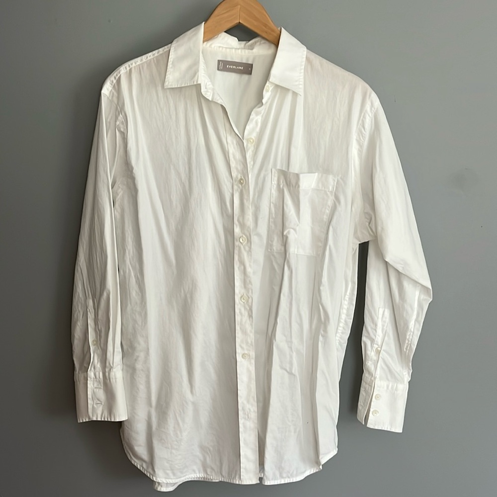 White cotton button down shirt
